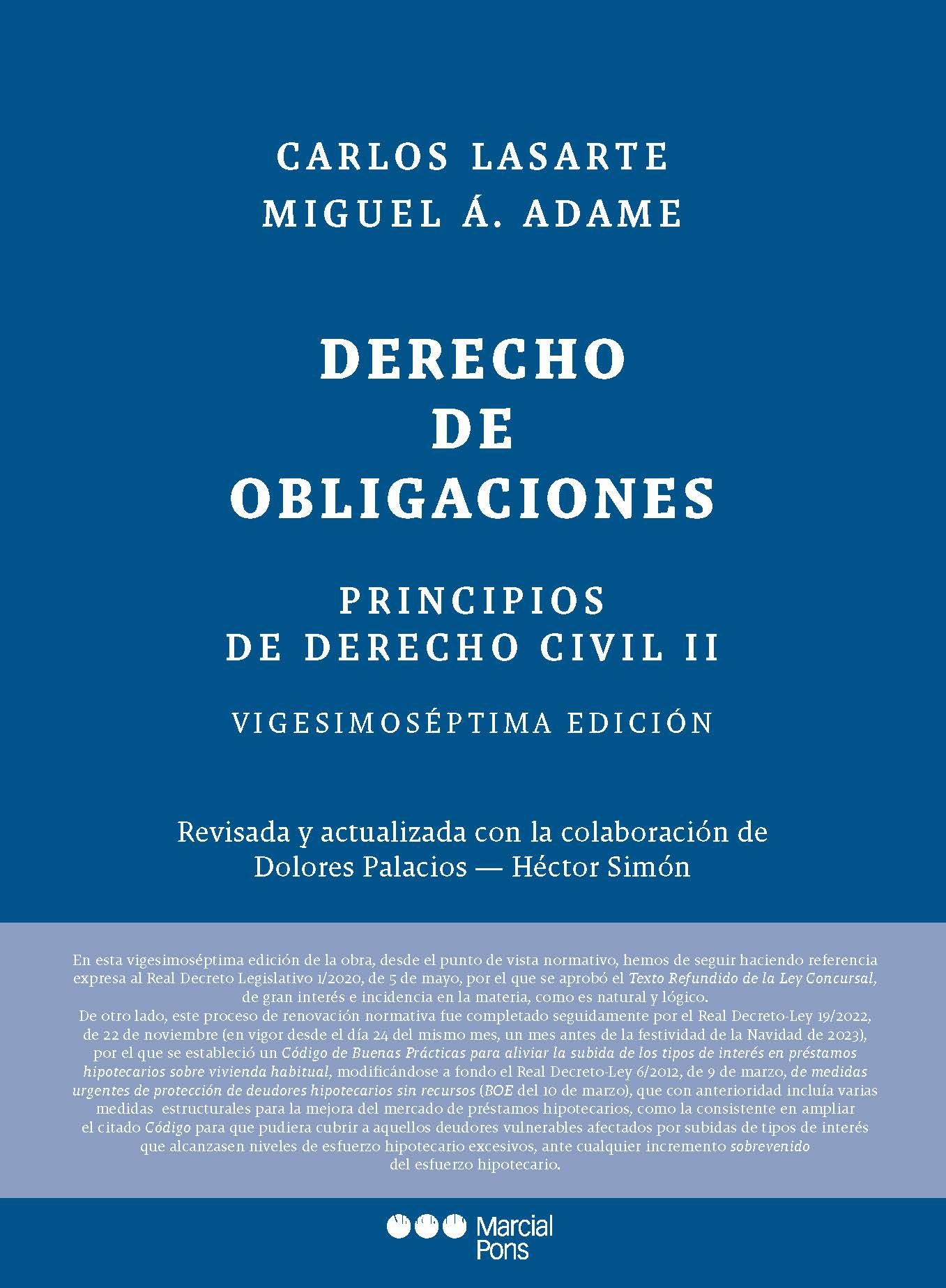 Principios de Derecho Civil. Tomo II Tomo II. Derecho de obligaciones