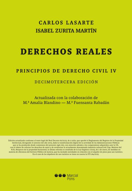 Principios de Derecho Civil. Tomo IV. Derechos reales. 13ª Edición