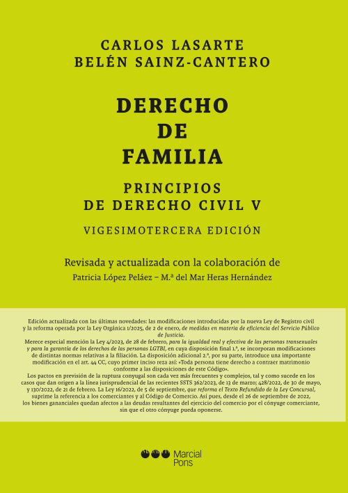 Principios de Derecho Civil. Tomo V. Derecho de familia. 23ª Edición
