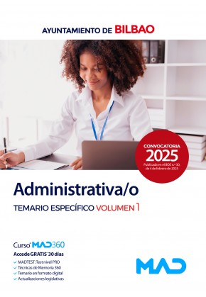 Ayuntamiento de Bilbao Administrativa/o Temario Específico volumen 1