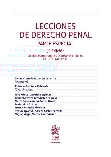 Lecciones de Derecho Penal. Parte especial. 5ª Edición actualizada con las últimas reformas del Código Penal