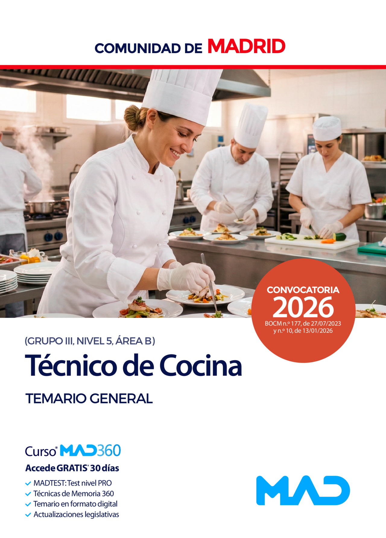 Técnico de Cocina (Grupo III, Nivel 5, Área B)