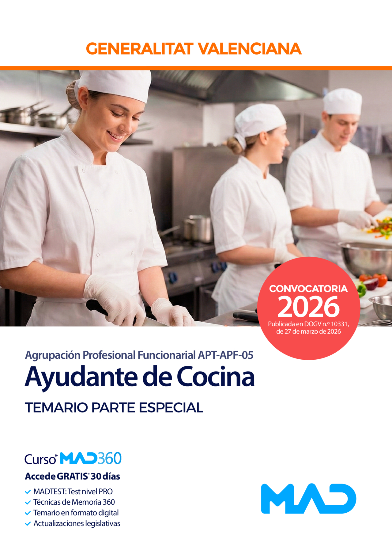 Ayudante de Cocina (Agrupación Profesional Funcionarial APT-APF-05)