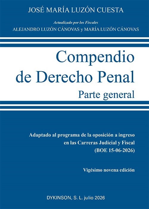 Compendio de Derecho Penal - Parte General (29ª Edición) 2026