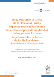 Impuesto Impuesto sobre la Renta de las Personas Físicas sobre el Patrimonio 15ª Edición Impuesto temporal de solidaridad de las grandes fortunas. Impuesto sobre la renta de los no residentes
