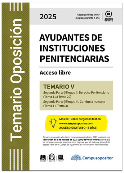 TEMARIO: Cuerpo de Ayudantes de Instituciones Penitenciarias 2025. TOMO V