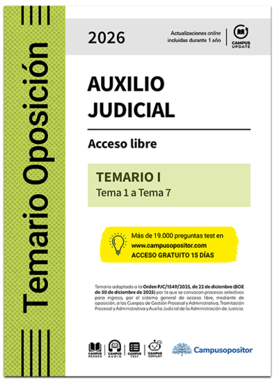 Temario: Cuerpo de Auxilio Judicial de la Administración de Justicia 2026. TOMO I